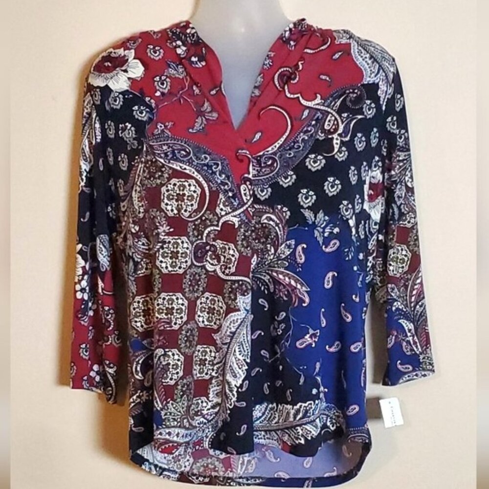 Charter Club 3/4 Sleeve Top NWT 0X